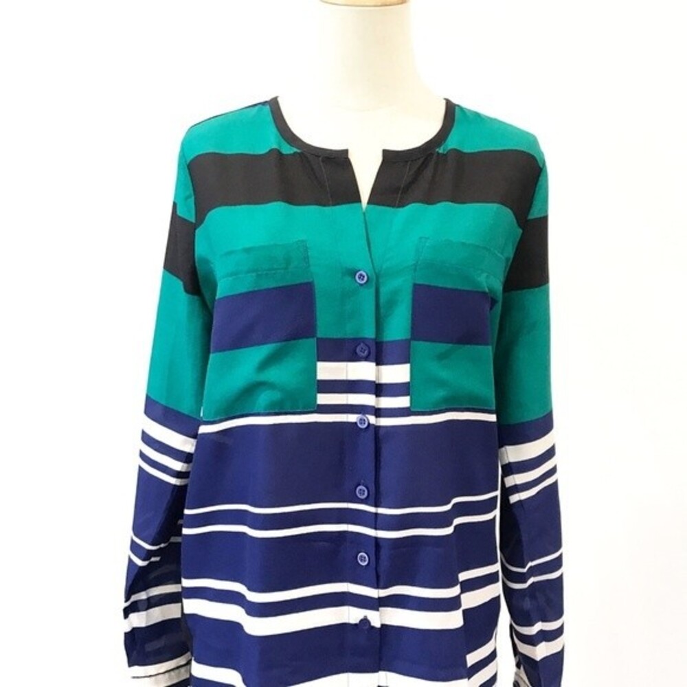 Silence & Noise Multicolor Medium Blouse Urban Outfitters Striped